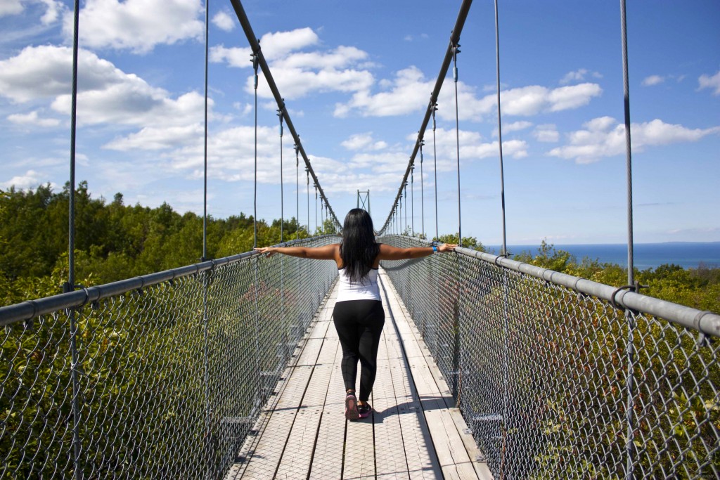 suspension bridge, scenic caves, scenic caves nature adventures, collingwood, blue mountain, ontario, epic