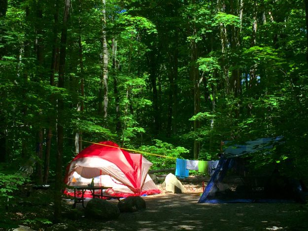 Camping at Awenda Provinical Park in Ontario, Canada