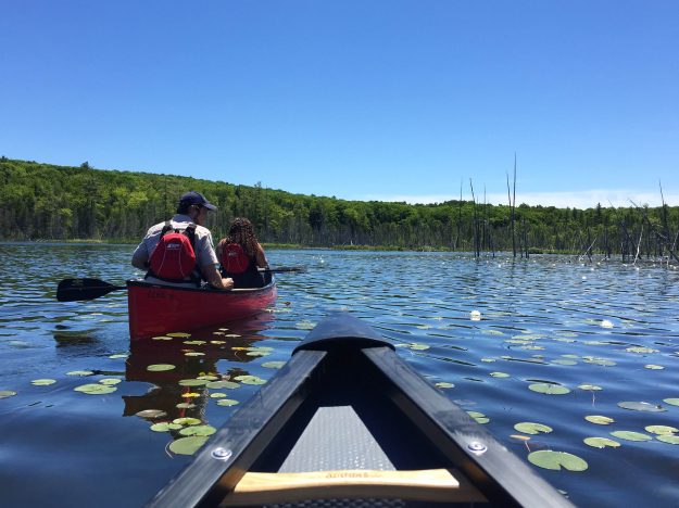 Canoeing at Awenda Provinical Park in Ontario, Canada