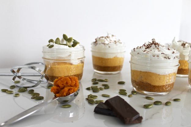 Mini No-Bake Pumpkin Cheesecake, recipe, easy, dessert