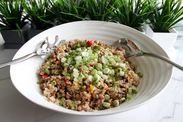 Side Dish Recipe, #FreshPotluck , Black-eyed peas and rice, healthy
