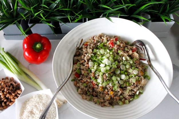 Side Dish Recipe, #FreshPotluck , Black-eyed peas and rice, healthy