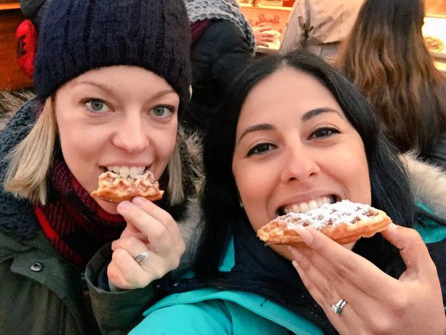 Christmas Market Foods In Germany, waffles, waffeln