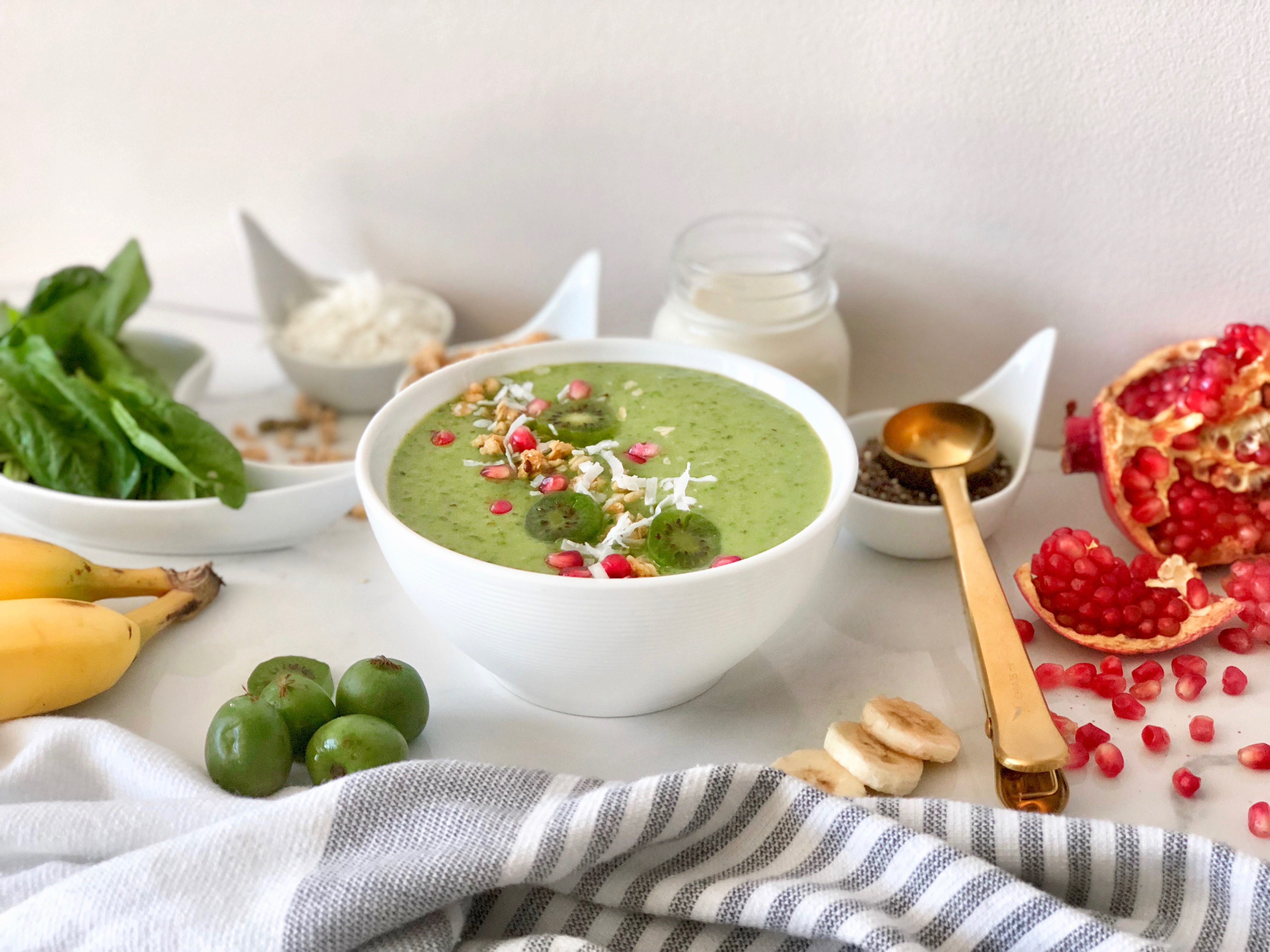 Green Smoothie Bowl Recipe Using Nergi Berries