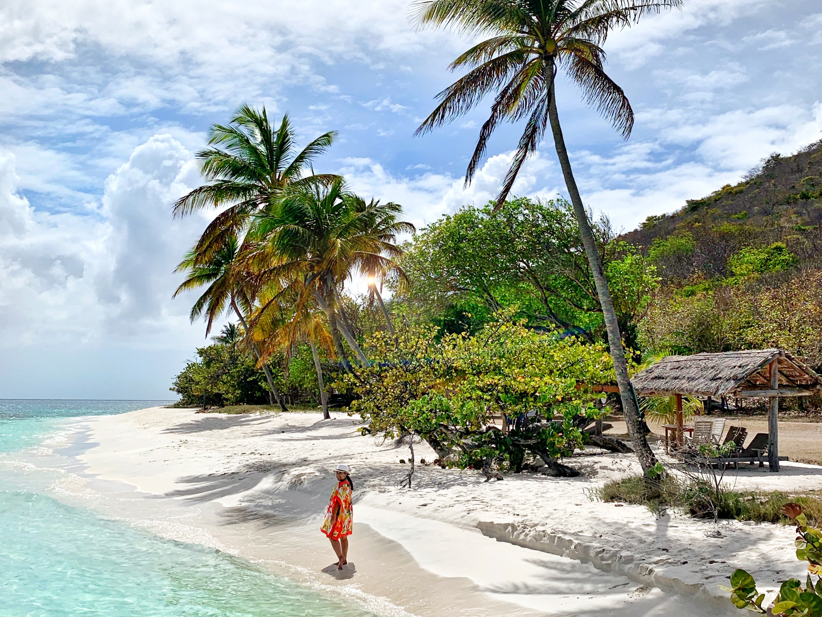 beach walk, private island, Caribbean